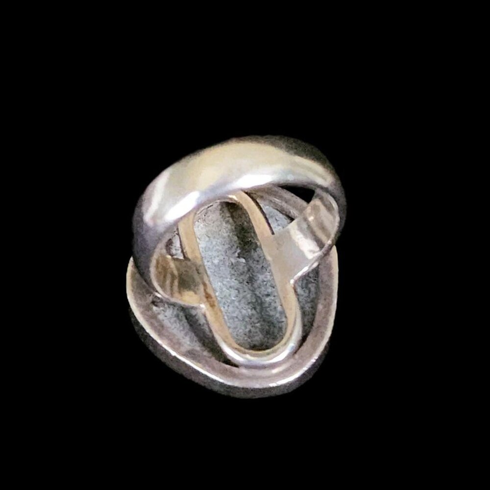 Vintage Sterling Silver 90s Large Round Baltic Amber Statement Ring Size 7.5 - Picture 6 of 9